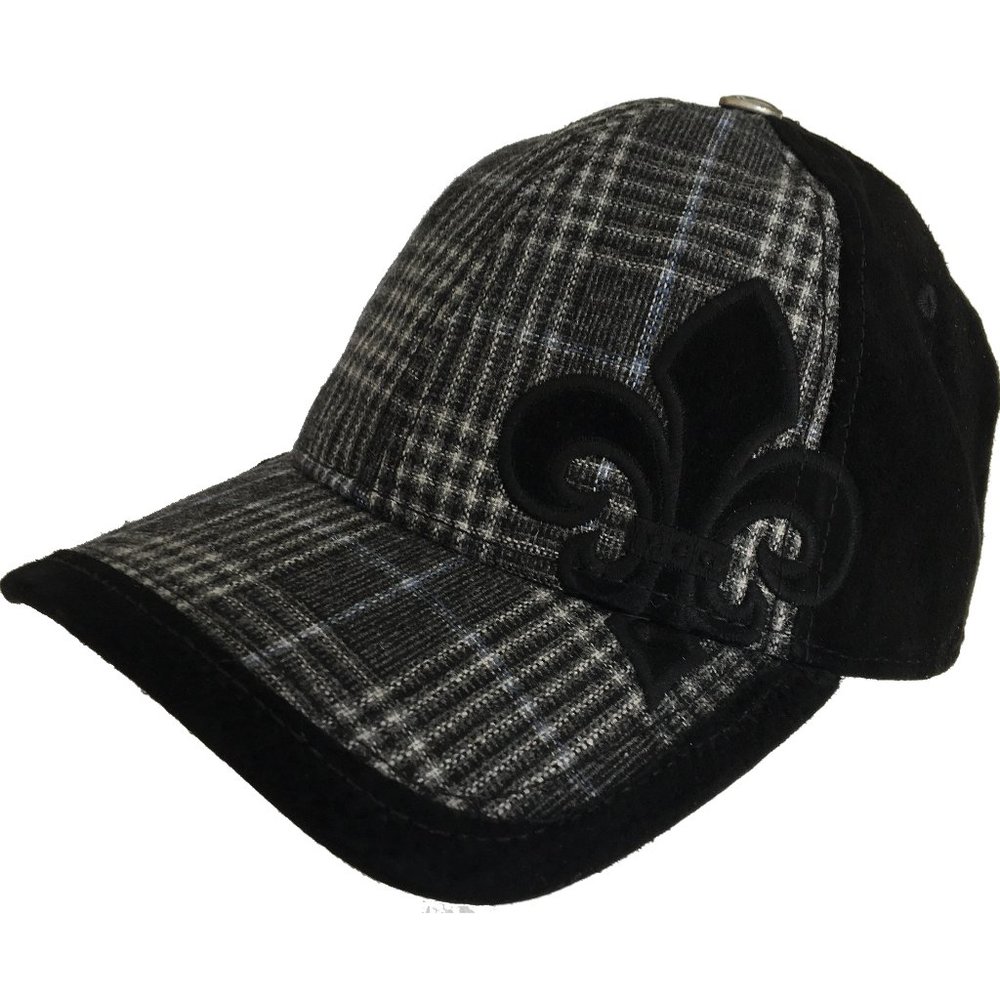 Fender Custom Fleur de Lis Black Suede & Plaid Hat